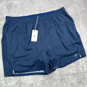 Tasc‎ Performance Recess Shorts Mens 2XL Marine Blue 5" 2 in 1 Lined Diamond Dot
